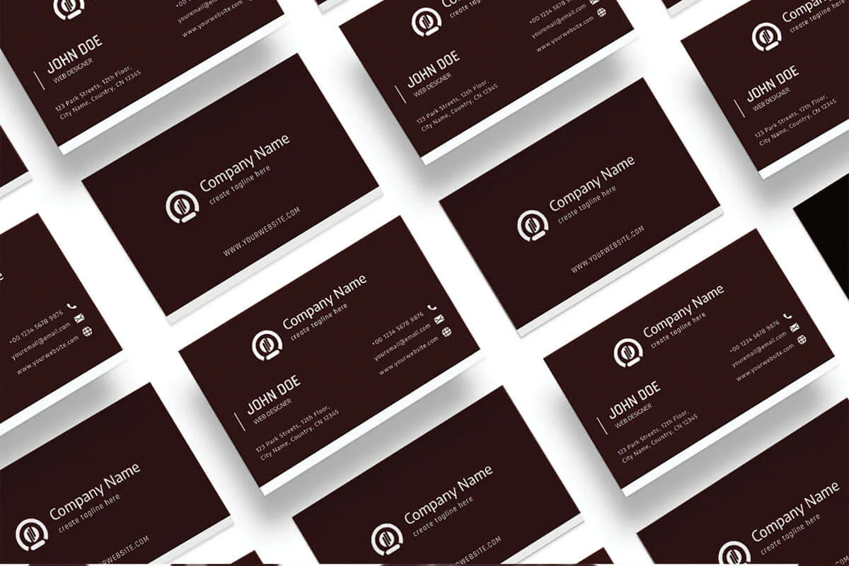 Dark Red Modern Business Card Template Preview 1