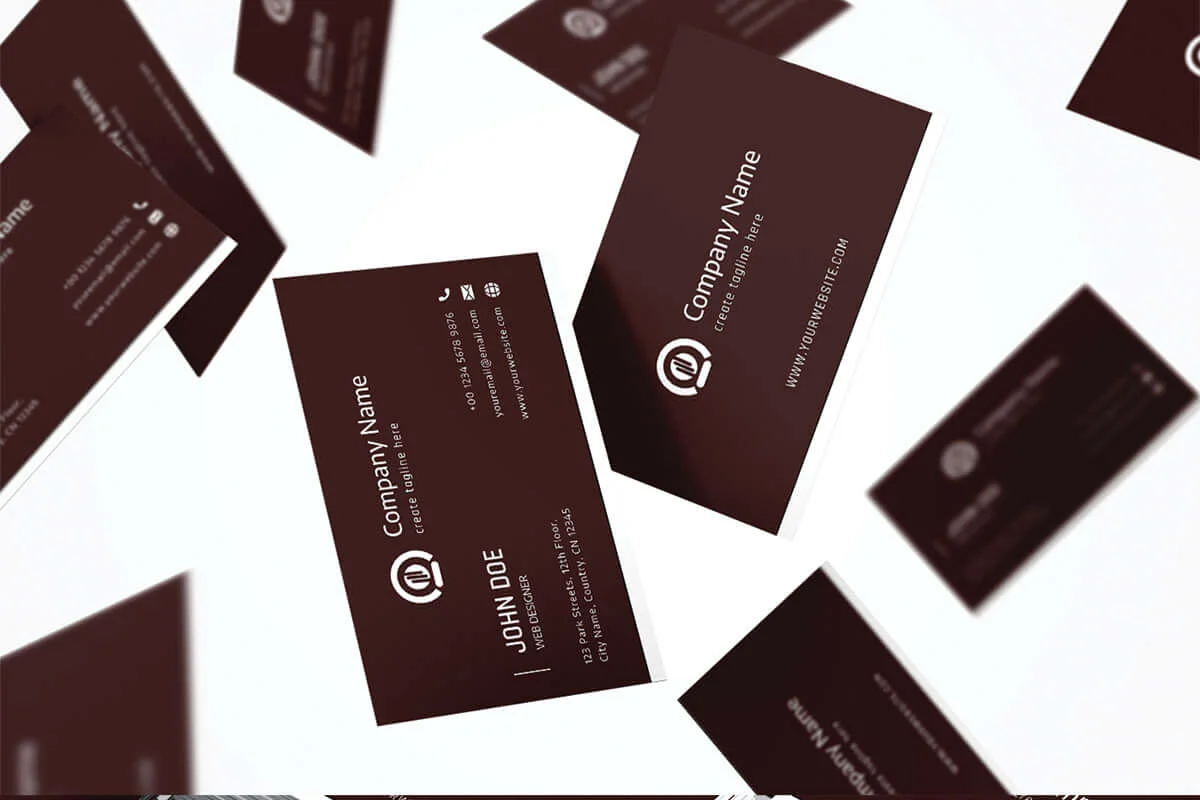 Dark Red Modern Business Card Template Preview 2