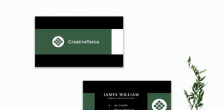 Free Dark Green Minimal Business Card Template
