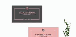 Free Light Red Minimal Business Card Template