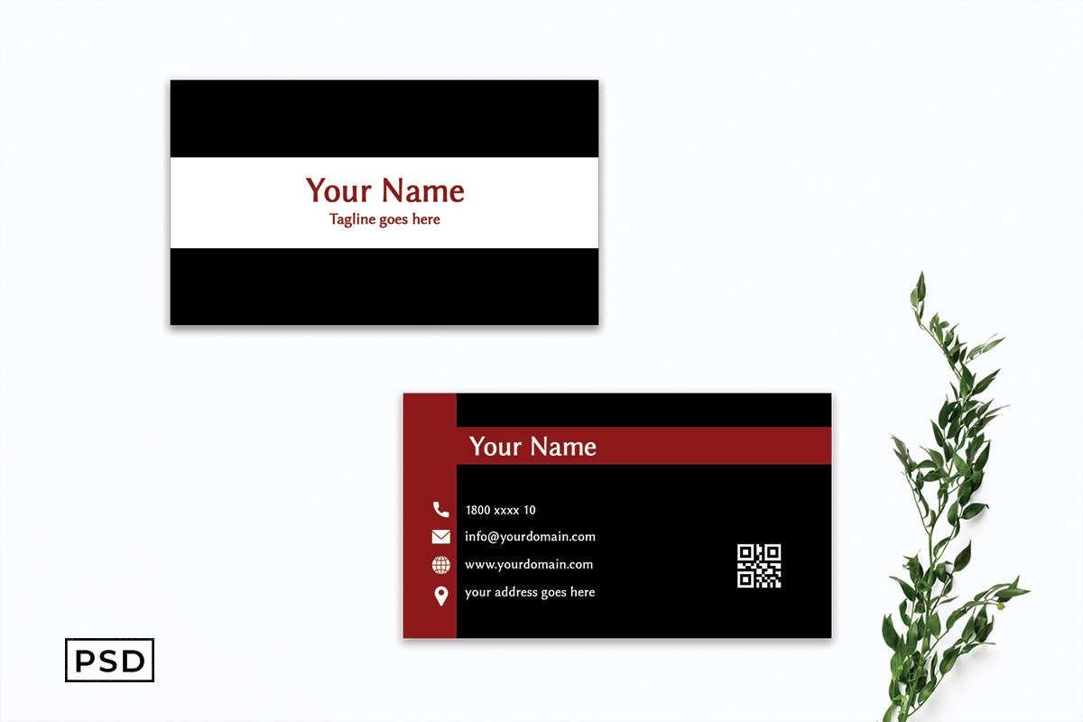 Free Modern Black Minimalist Business Card Template