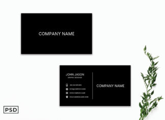 Free Simple Black Minimalist Business Card Template