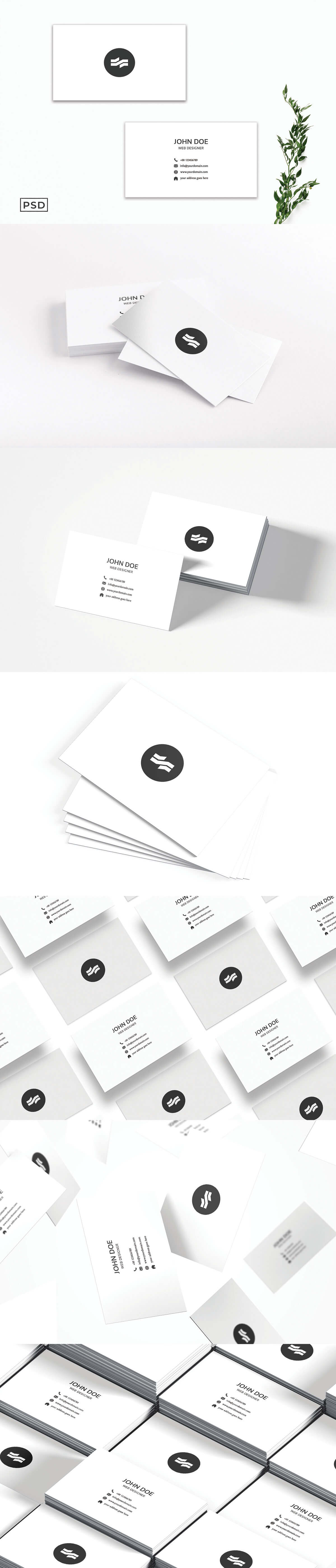 Free White Sober Business Card Template