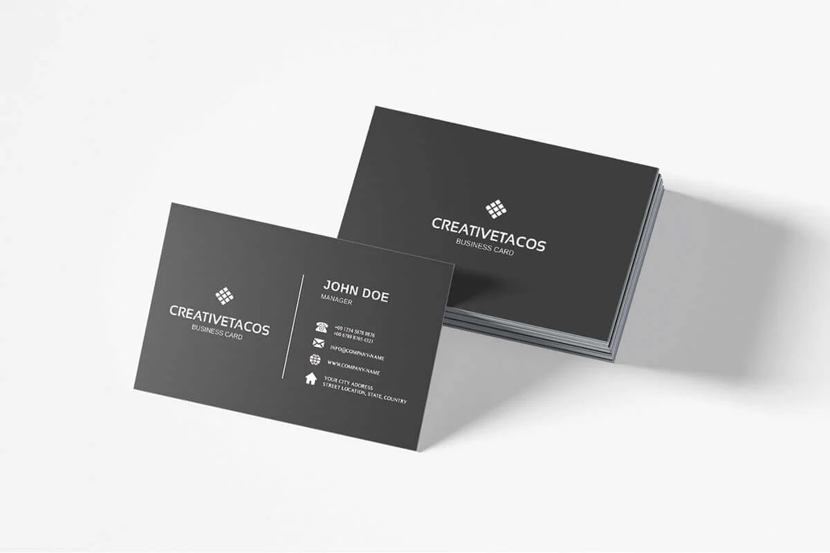 Grey Sober Minimal Business Card Template Preview 1