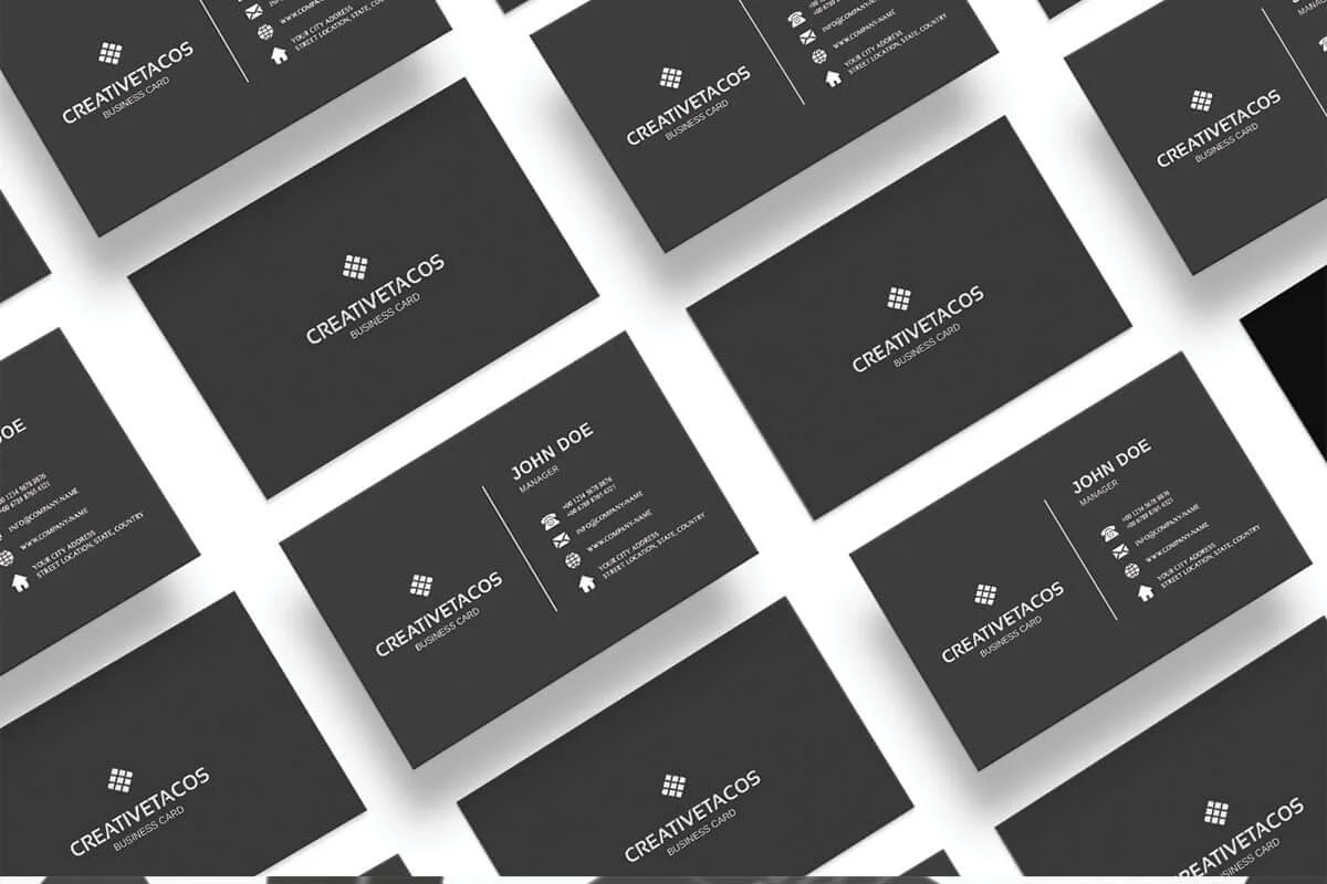 Grey Sober Minimal Business Card Template Preview 2