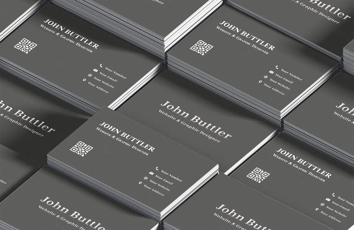 Minimal Black Business Card Template Preview 1