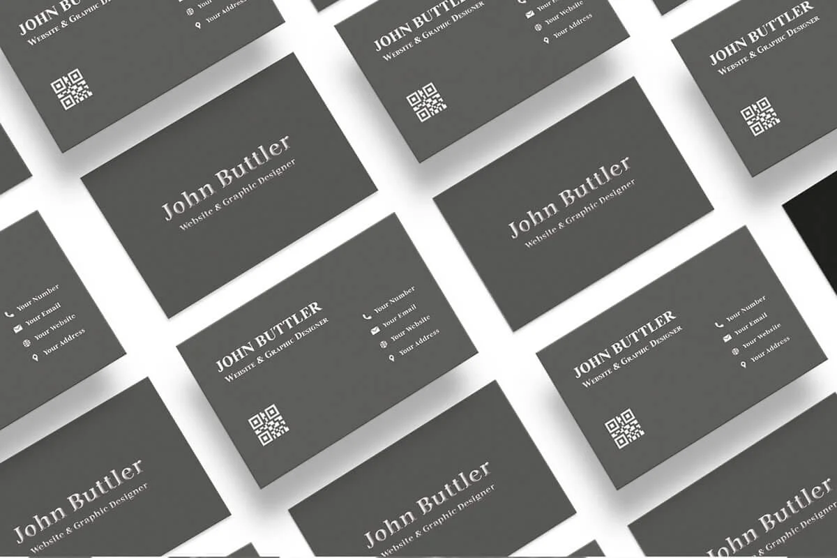 Minimal Black Business Card Template Preview 3