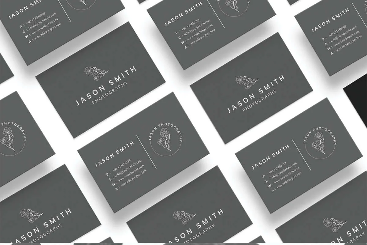 Sober Grey Minimal Business Card Template Preview 2