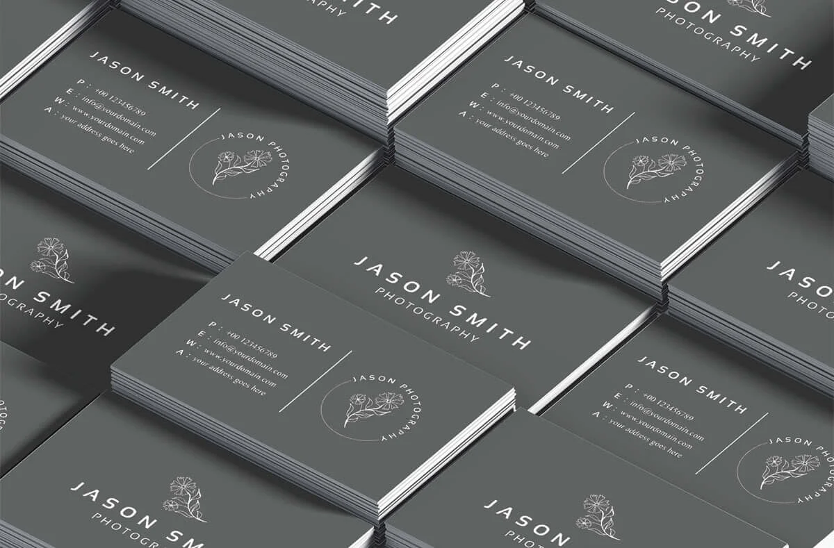 Sober Grey Minimal Business Card Template Preview 3