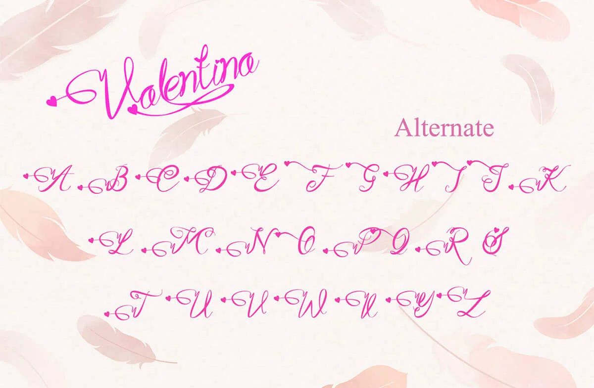 Valentina Script Font Preview 6