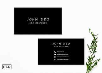 Free Black Simple Business Card Template