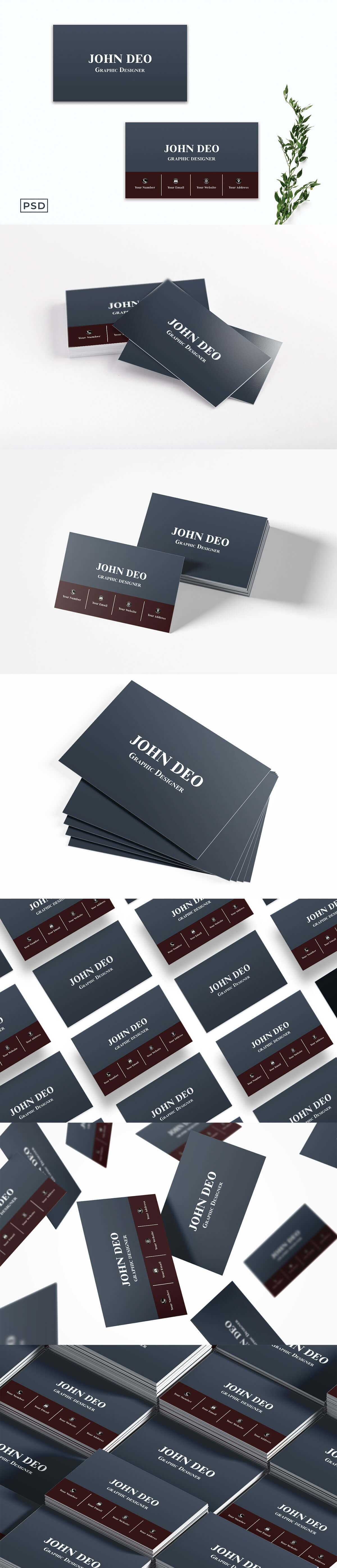 Free Blue Innovative Business Card Template
