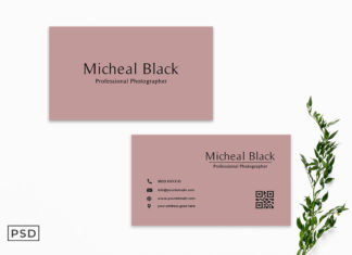 Free Dark Pink Minimal Business Card Template