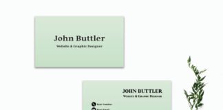 Free Green Business Card Template