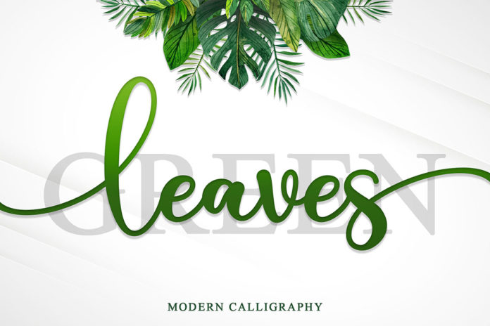 Free Green Leaves Handwritten Font