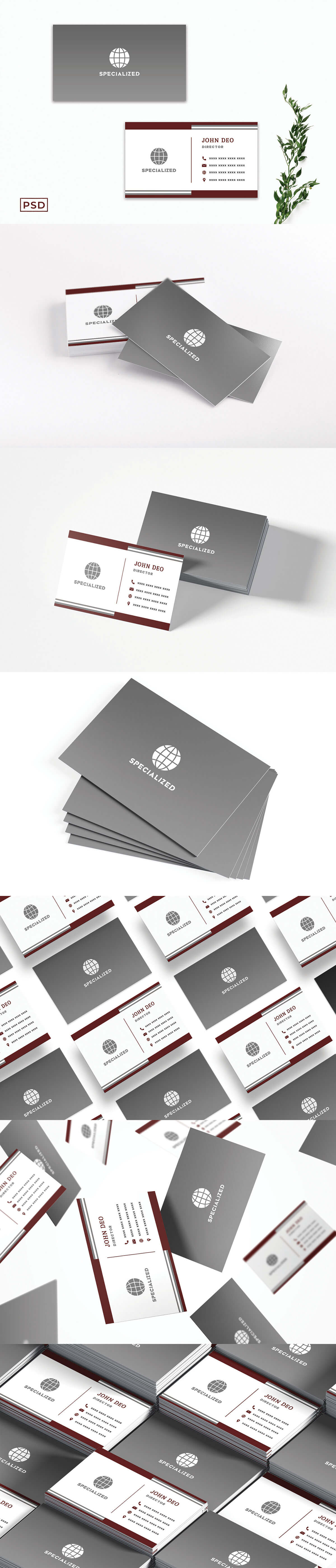 Free Grey & White Minimal Business Card Template