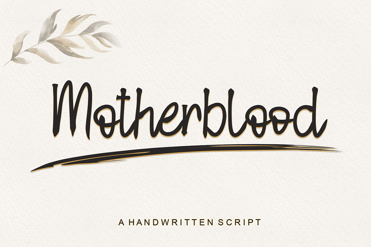 Free Motherblood Handwritten Script Font