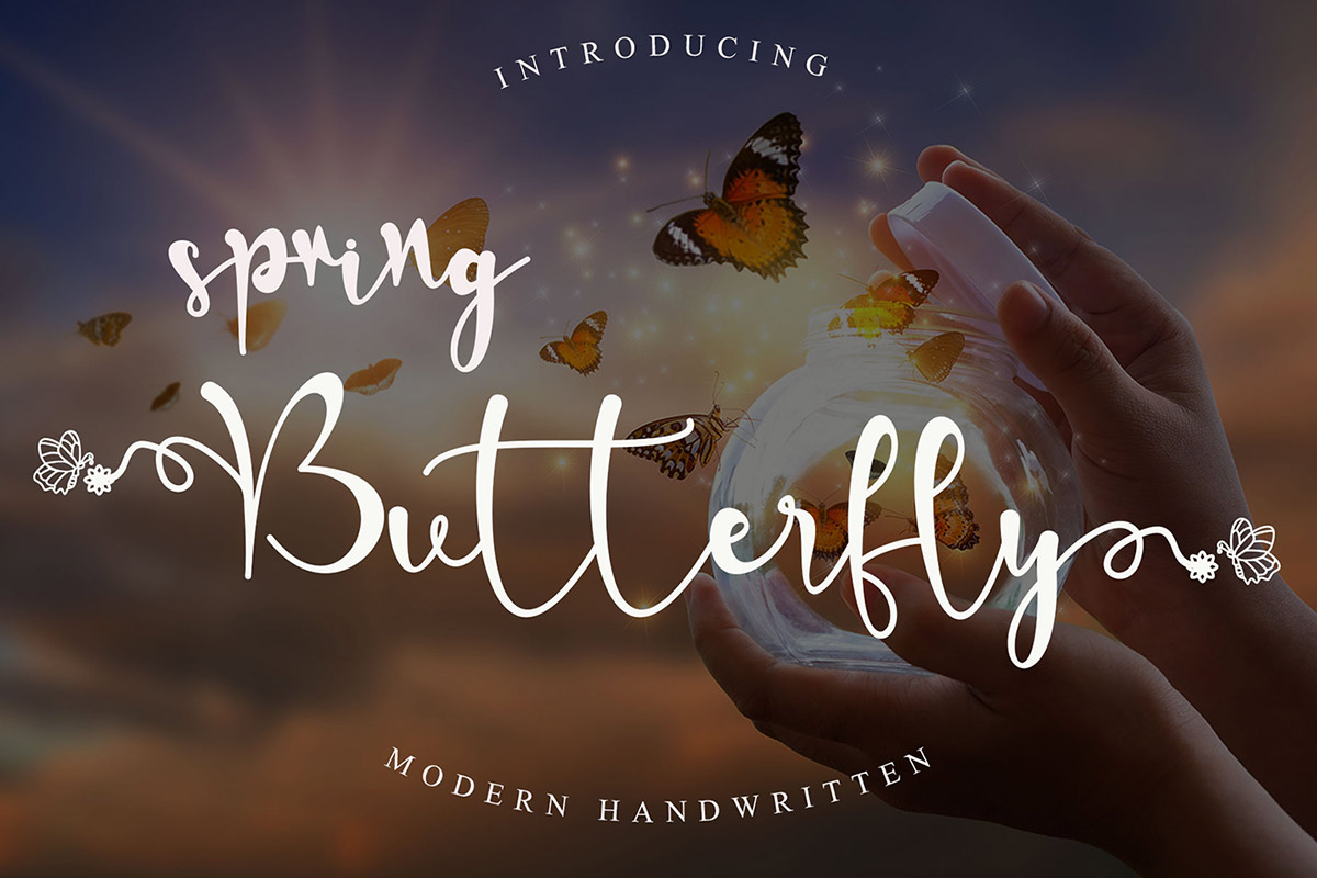 Free Spring Butterfly Handwritten Font