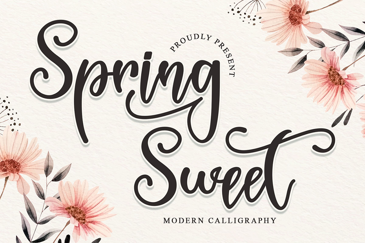 Free Spring Sweet Calligraphy Font