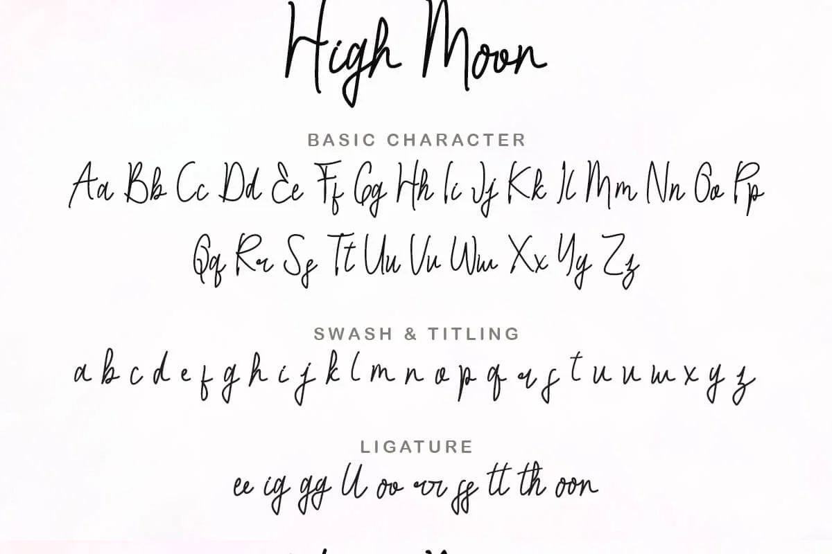 High Moon Script Font Preview 7
