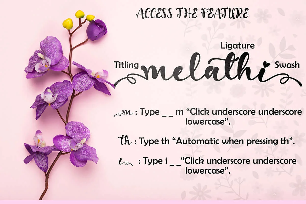 Melathi Calligraphy Font Preview 5