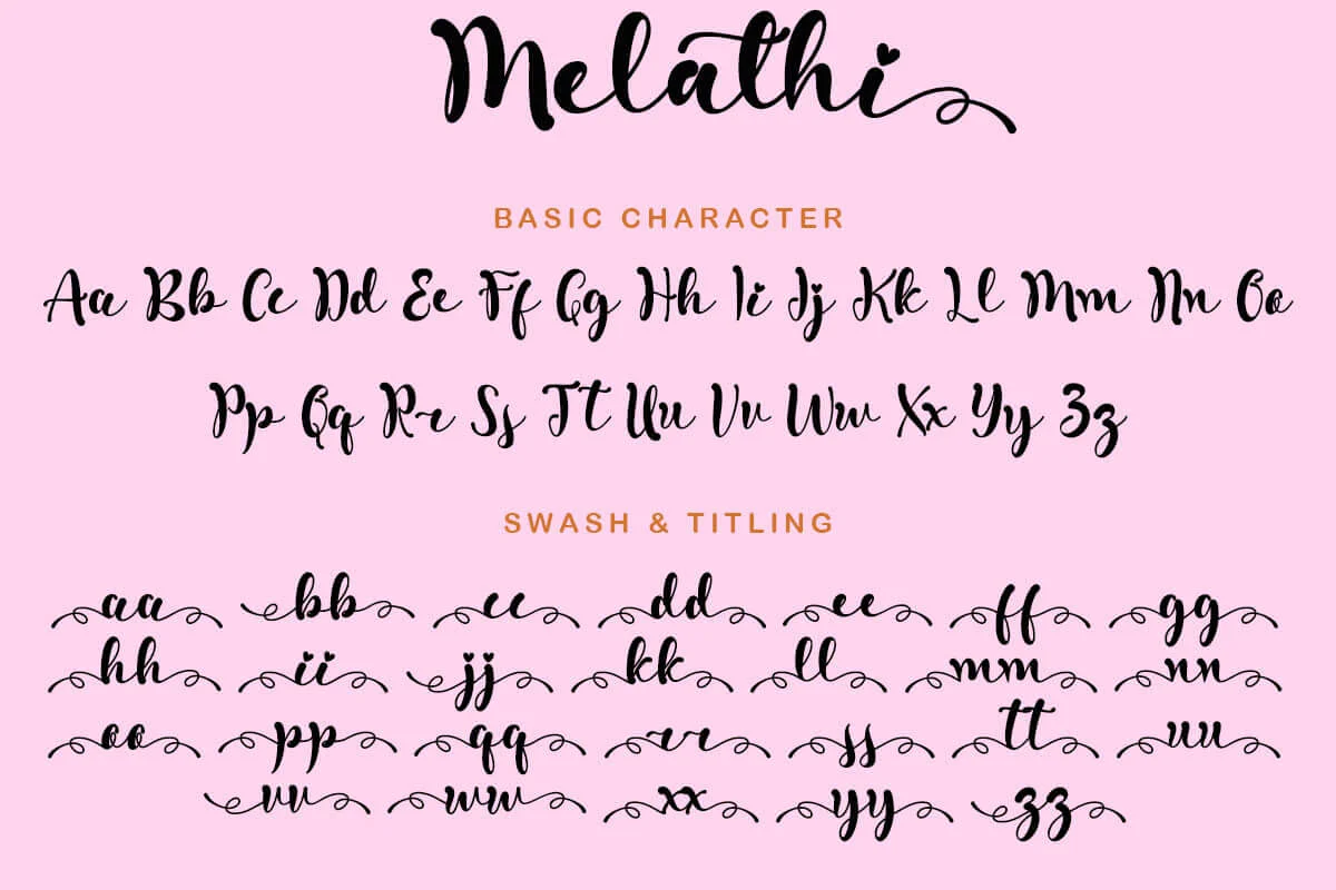 Melathi Calligraphy Font Preview 6