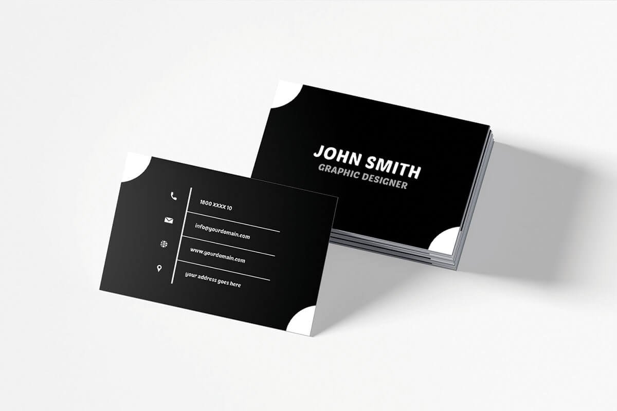 Simple Black and White Business Card Template Preview 2