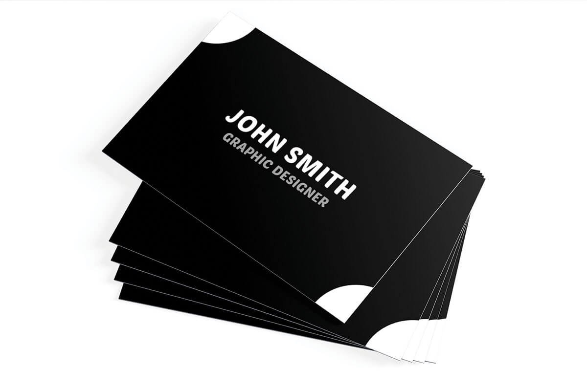 Simple Black and White Business Card Template Preview 3
