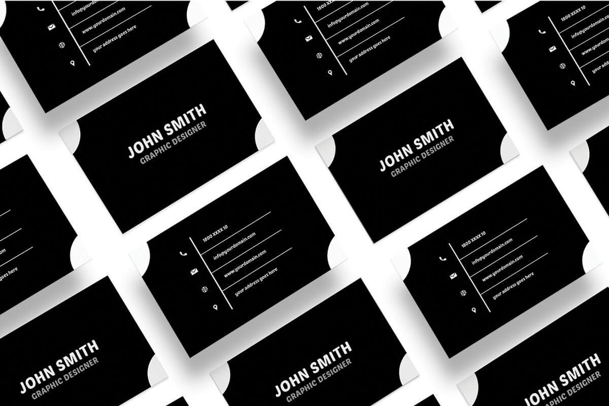 Simple Black and White Business Card Template Preview 4
