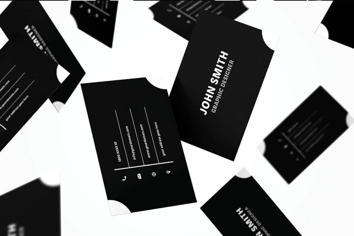 Simple Black and White Business Card Template Preview 5