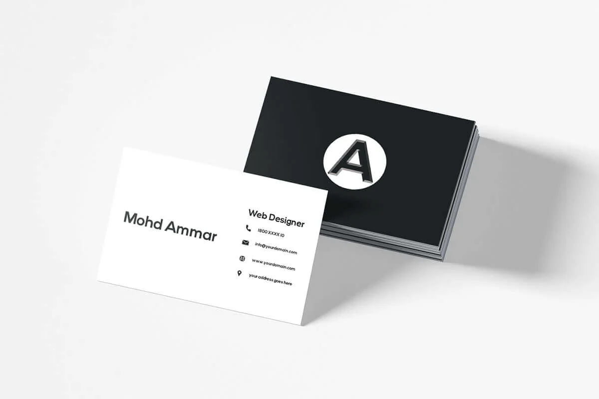 Simple Minimalist Business Card Template V4 Preview 1