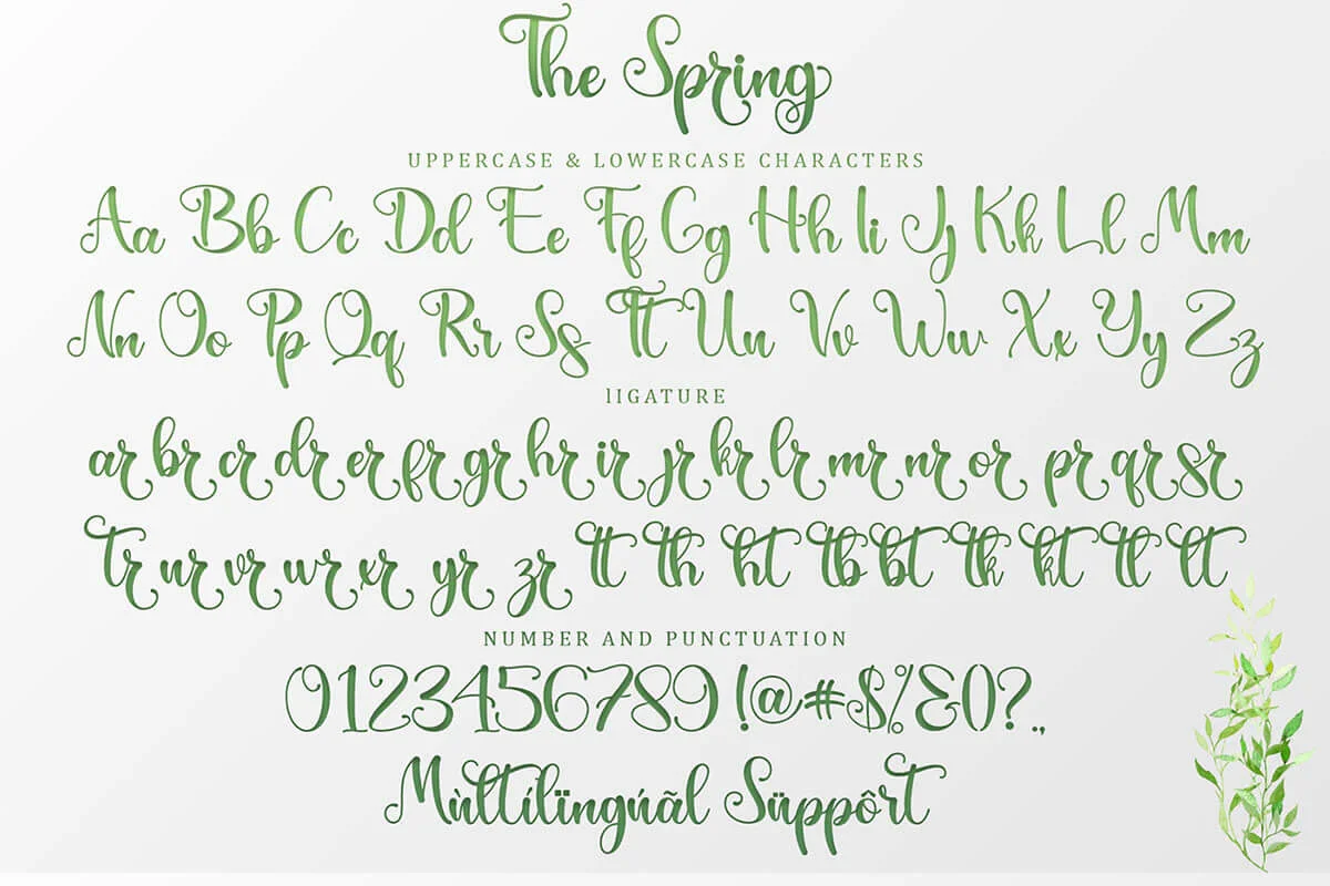 The Spring Calligraphy Font Preview 5