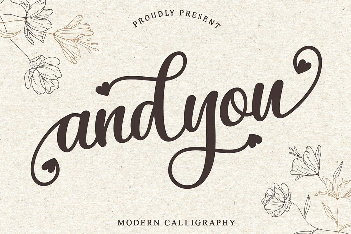Andyou Calligraphy Font Preview 1