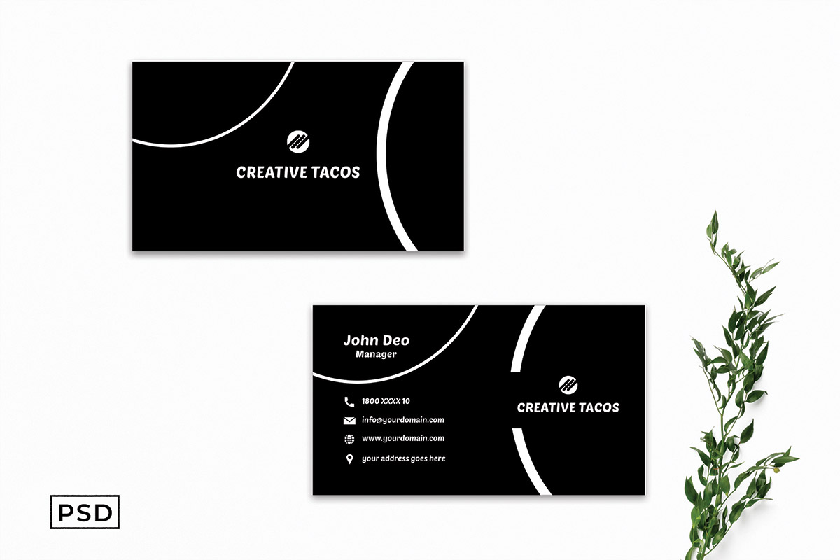 Free Black & White Creative Business Card Template V2