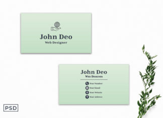 Free Green Minimalist Business Card Template V2