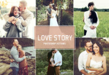 Free Love Story Photoshop Actions