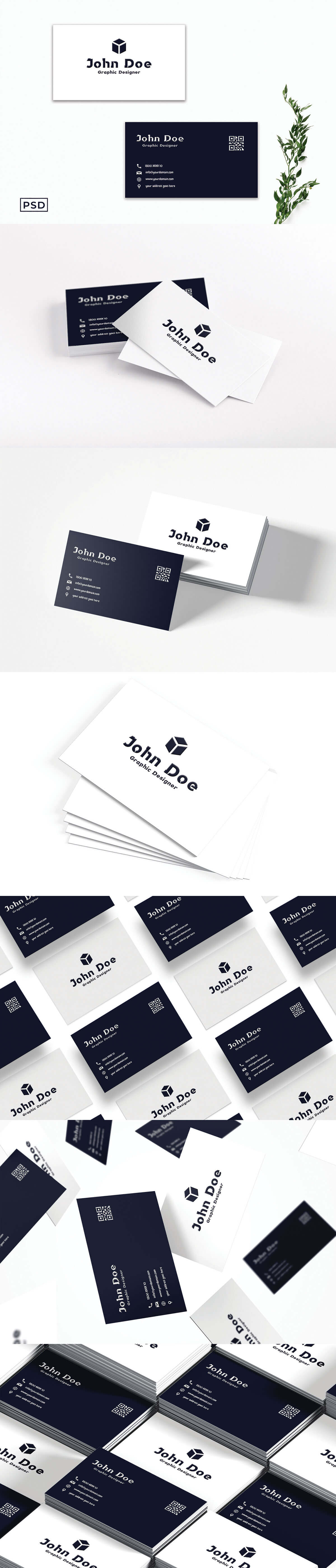 Free Minimal Blue Business Card Template