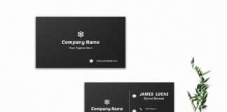 Free Modern Black Minimal Business Card Template