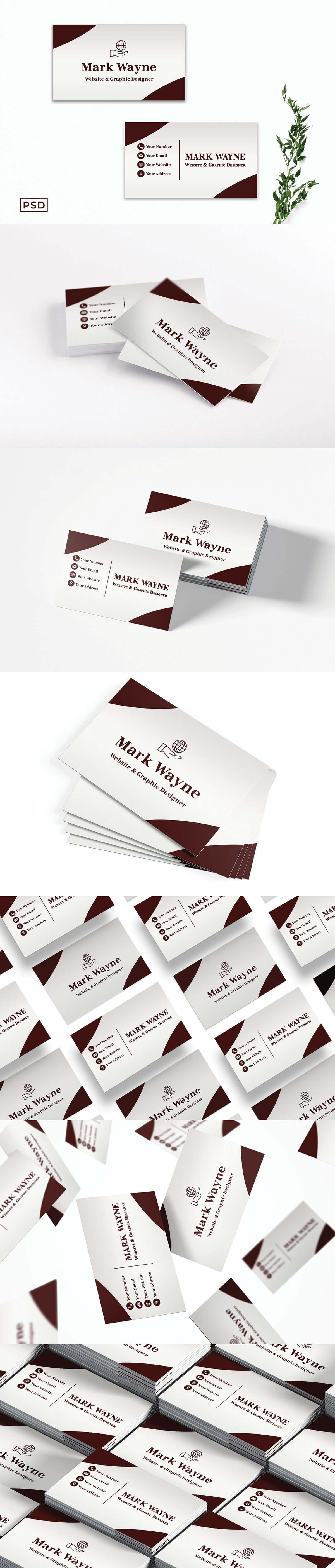 Free Red Creative Business Card Template