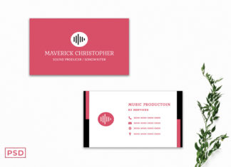 Free Red Sober Business Card Template V2