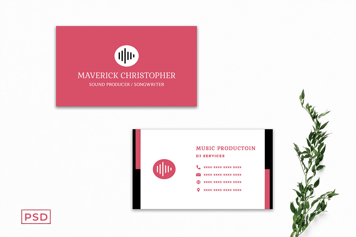 Free Red Sober Business Card Template V2