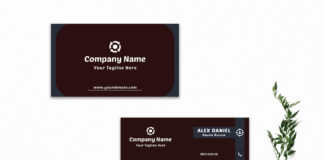 Free Sober Red Modern Business Card Template