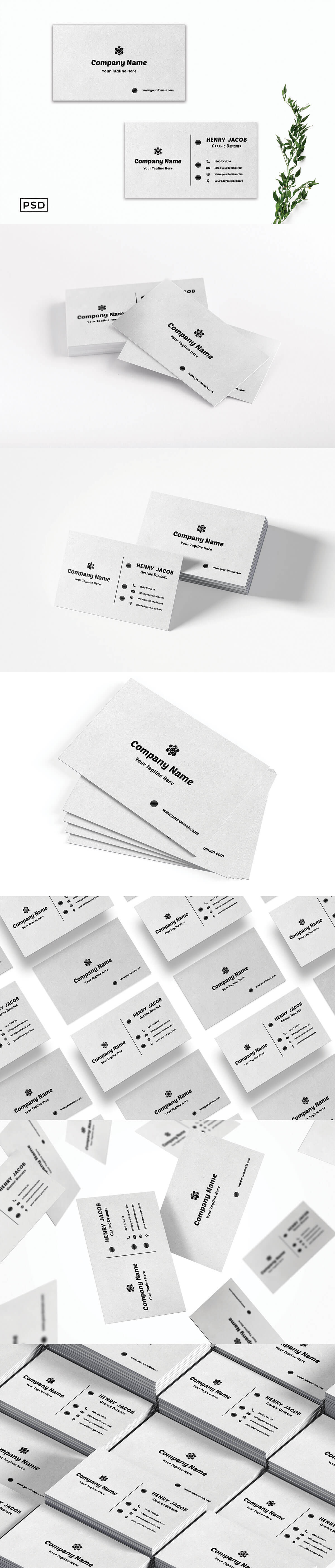 Free White Innovative Business Card Template