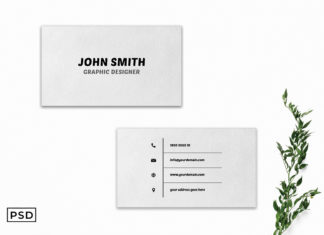 Free White Minimal Creative Business Card Template