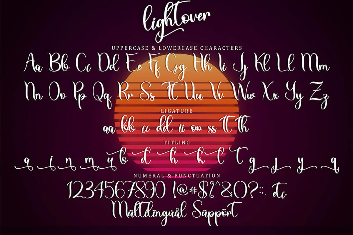 Lightover Calligraphy Font Preview 5