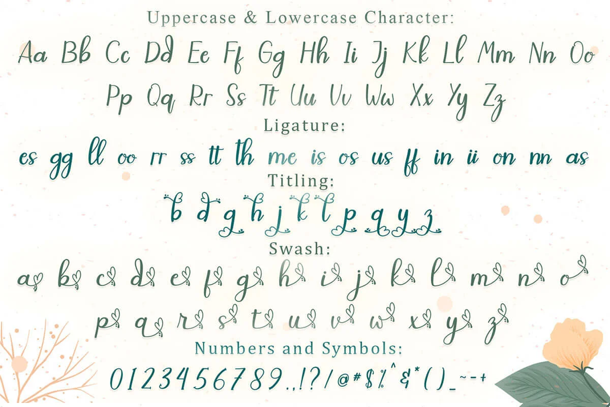 Maylove Calligraphy Font Preview 5
