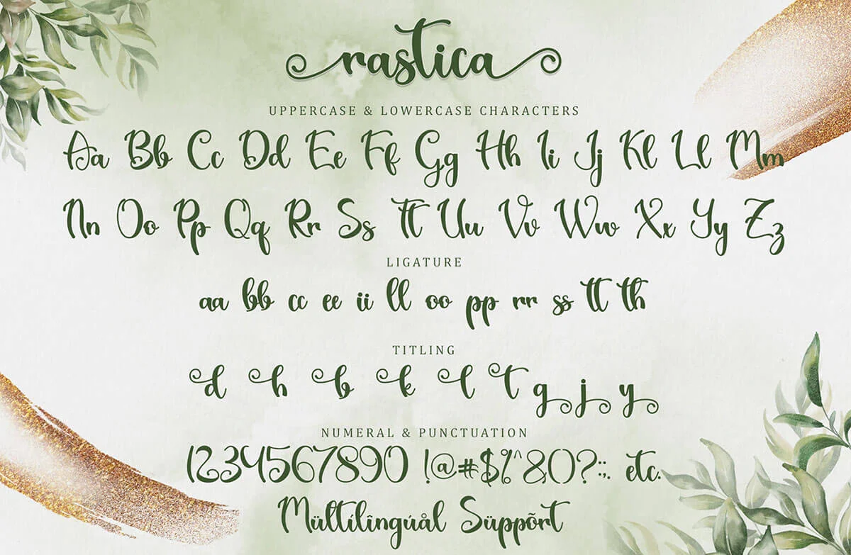 Rastica Calligraphy Font Preview 3