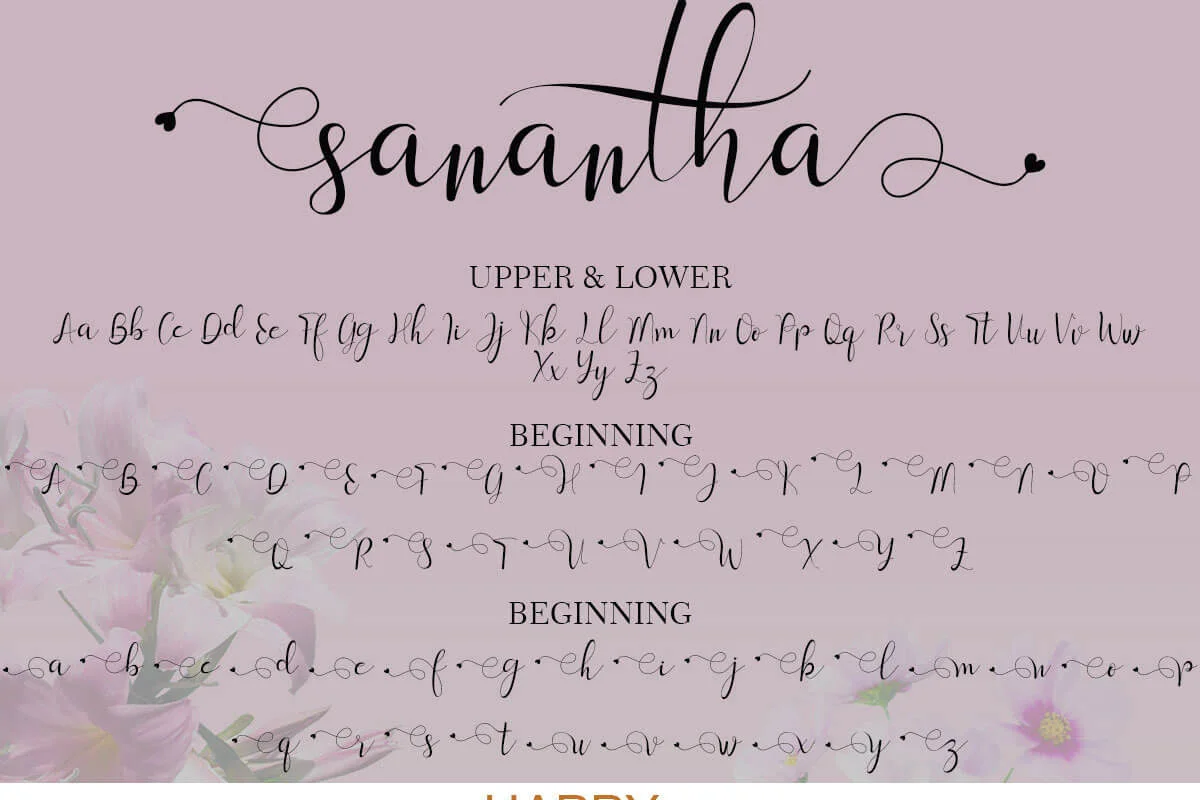 Sanantha Script Font Preview 7