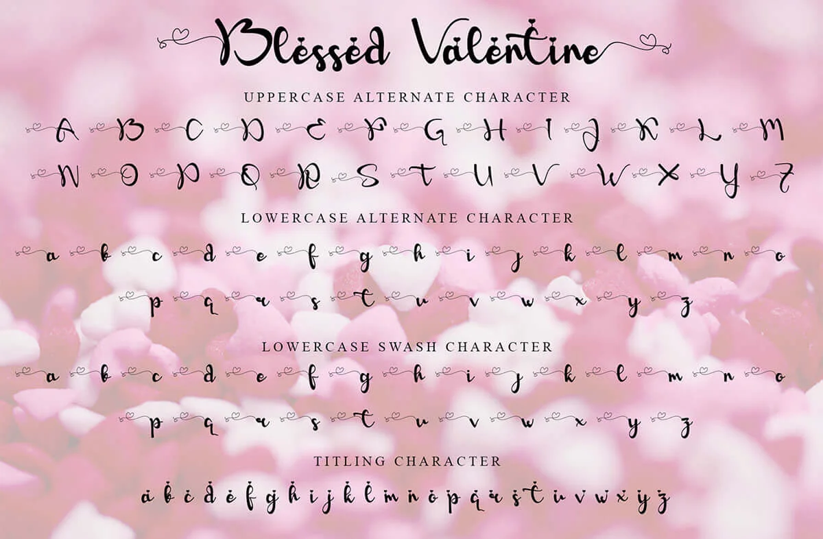 Blessed Valentine Script Font Preview 6