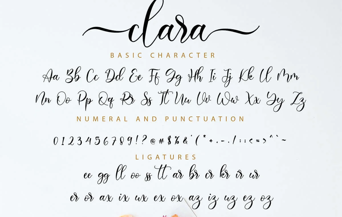 Clara Calligraphy Font Preview 6